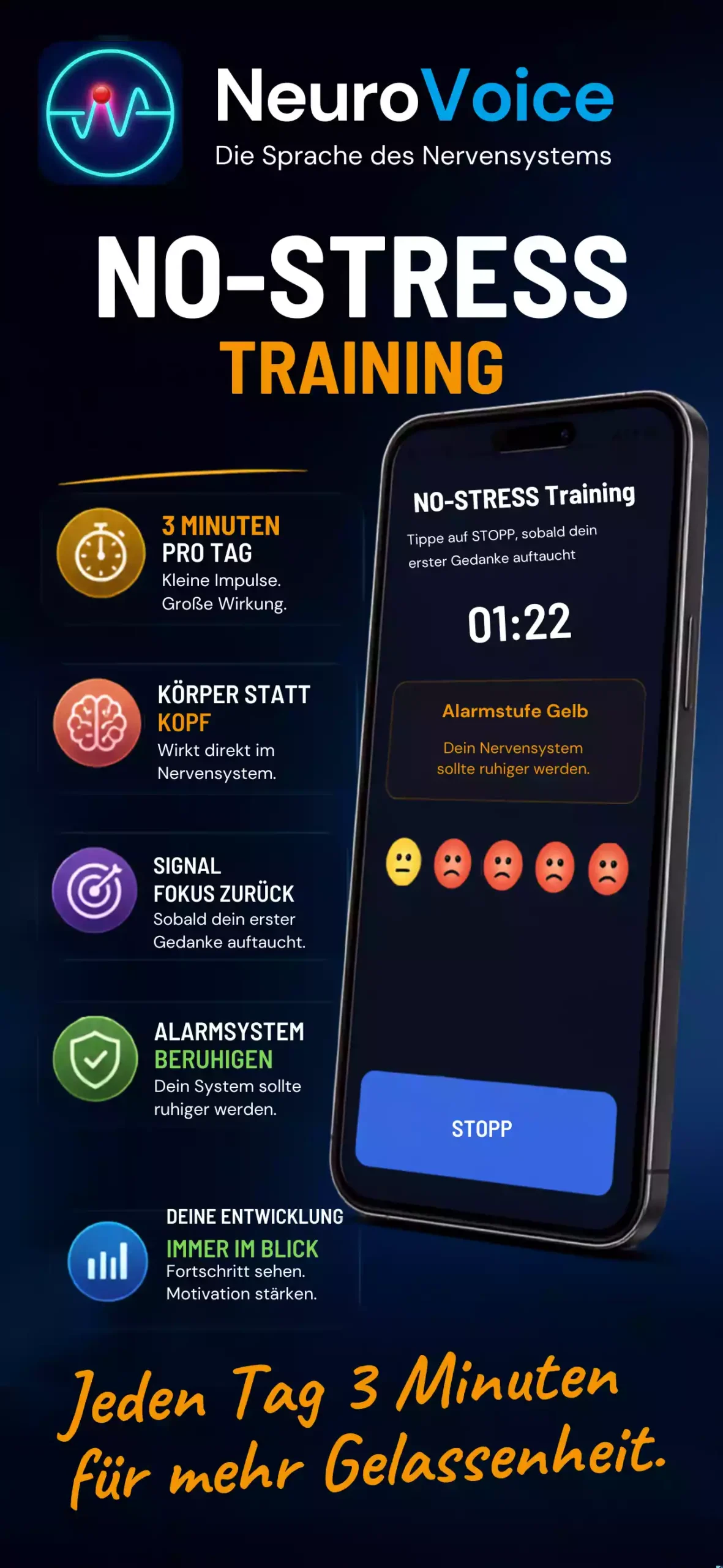 NeuroVoice App mit No-Stress-Training